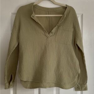 Olive Green Women's Textured Top